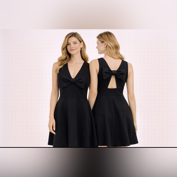 kate spade Dresses & Skirts - Kate Spade Dress 4 Black A Line Bow Back Stretch Pockets Career Church $289